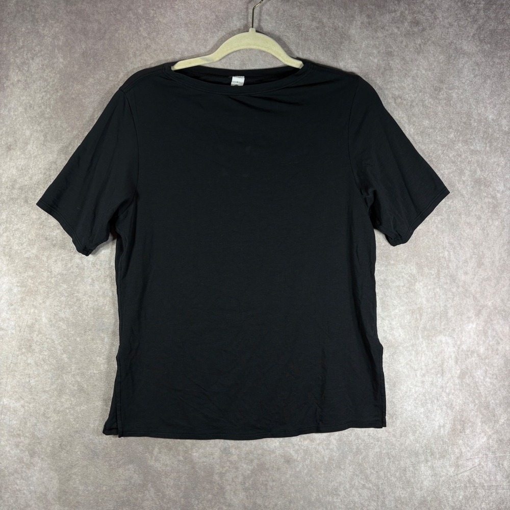 Lululemon T-Shirt Womens 2 Black Love Crew Short Sleeve Pima Cotton Athletic Gym